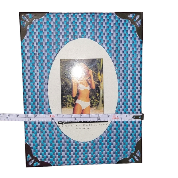 🕌 Blue Moroccan Arabesque Rustic Metal Pic Frame 3.5 in × 5 in - Picture 3 of 4